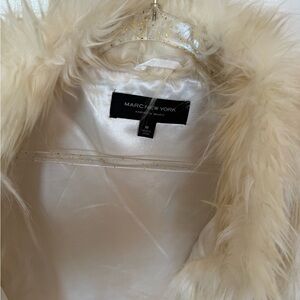 Marc New York Cream Faux-Fur Trim Teddy Jacket